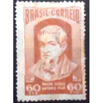 Imagem do selo postal de 1952 Dia Padre Feijó N