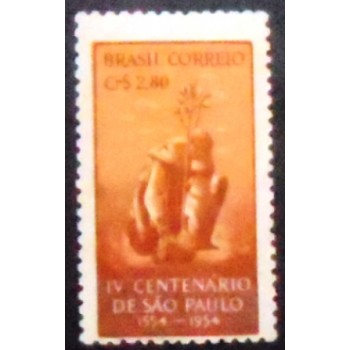 Imagem do selo postal de 1953 Padre Plantando Árvore M
