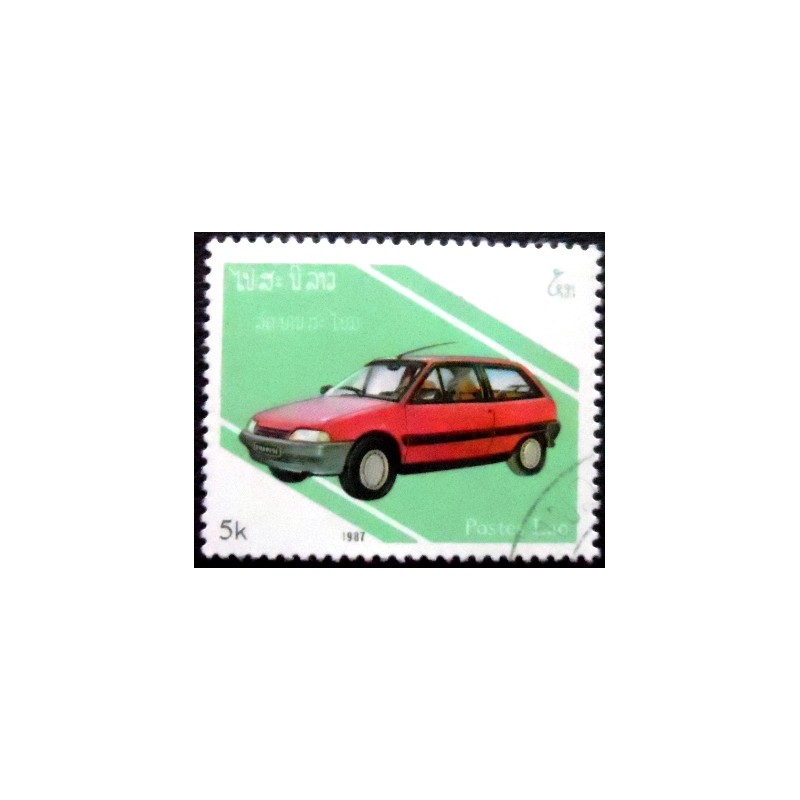 Selo postal do Laos de 1987 Citroen AX