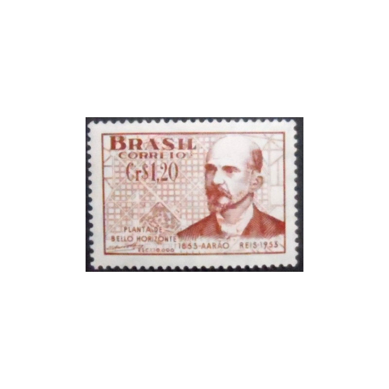 Imagem do selo postal de 1953Engenheiro Aarão Reis M