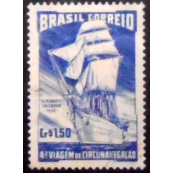 Imagem do selo postal de 1953 Navio-Escola Almirante Saldanha N