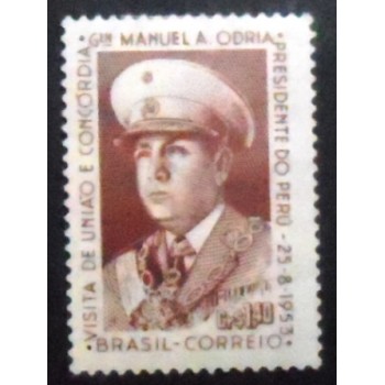 Imagem do selo postal de 1953 Gal. Manuel A. Odria N