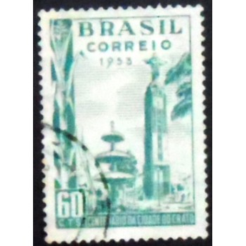 Imagem similar à do selo postal de 1953 Centenário de Crato U