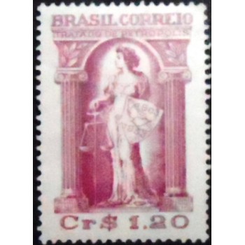 Selo postal de 1953 Tratado de Petrópolis 1,20 M