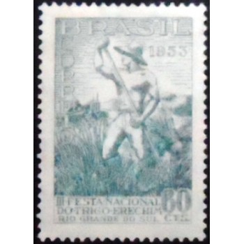 Selo postal de 1953 Festa do Trigo de Erechim N