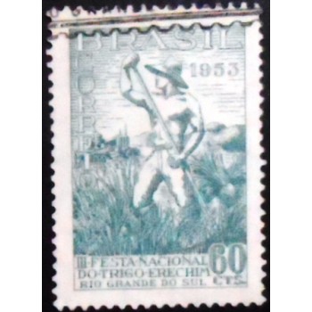 Selo postal de 1953 Festa do Trigo de Erechim NCC