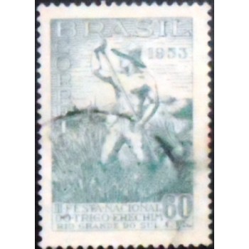 Imagem similar à do selo postal de 1953 Festa do Trigo de Erechim U