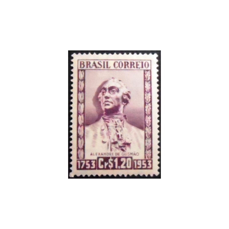 Imagem do selo postal do Brasil de 1954 Alexandre de Gusmão M