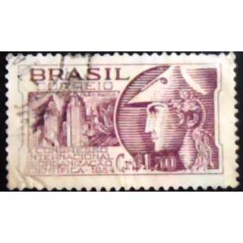 Imagem similar à do selo postal de 1954 Congresso Internacional de Organização Científica U