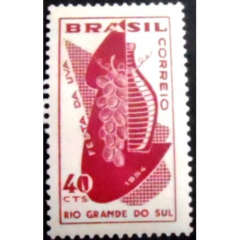 Imagem do selo do Brasil de 1954 Selo postal do Brasil de 1954 Festa da Uva M