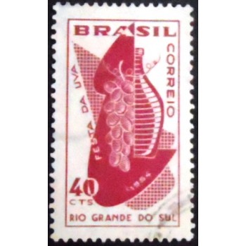 Imagem similar à do selo postal do Brasil de 1954 Festa da Uva U