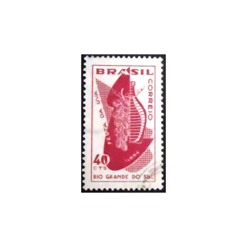 Imagem similar à do selo postal do Brasil de 1954 Festa da Uva U