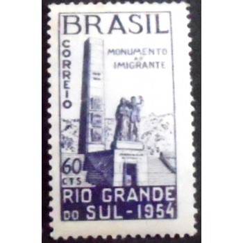 Imagem do selo postal de 1954 Monumento do Imigrante M