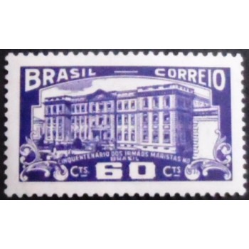 Imagem do selo postal do Brasil de 1954 Irmãos Maristas M