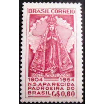 Imagem do selo postal de 1954 Congresso da Padroeira do Brasil  M