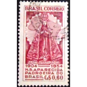 Imagem similar à do selo postal de 1954 Congresso da Padroeira do Brasil U