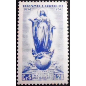 imagem do selo postal de 1954 Proclamação do Dogma da Imaculada Conceição M