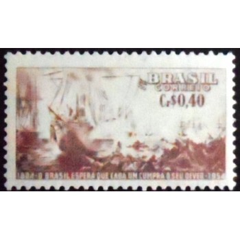 Imagem do selo postal de 1954 batalha do Riachuelo M