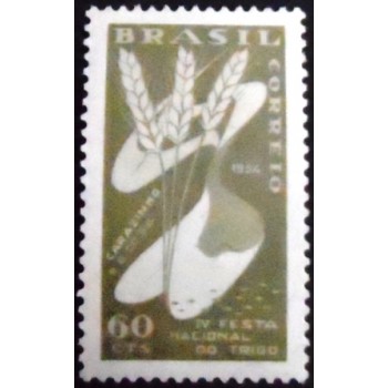 Imagem do selo postal do Brasil de 1954 Festa do Trigo M