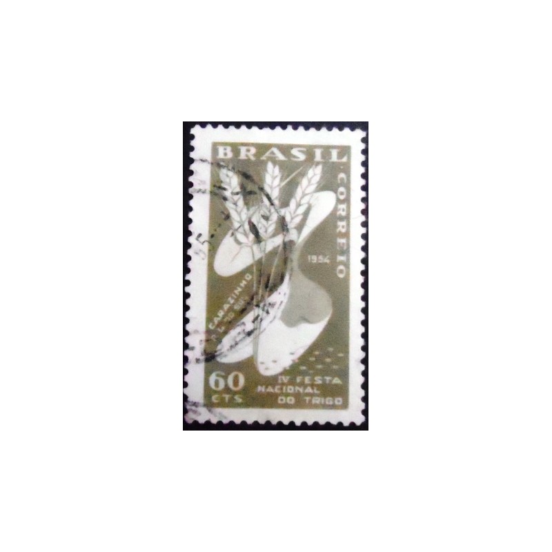 Imagem similar à do selo postal do Brasil de 1954 Festa do Trigo U