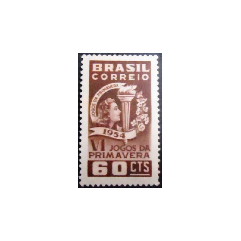 Imagem do selo postal de 1954 6º Jogos da Primavera M