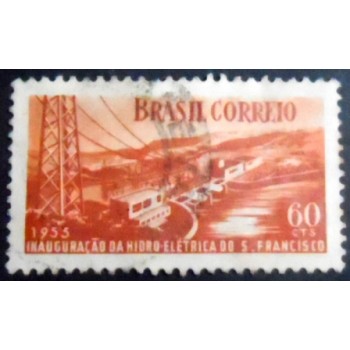 Imagem similar à do selo postal de 1955 Usina Paulo Afonso U
