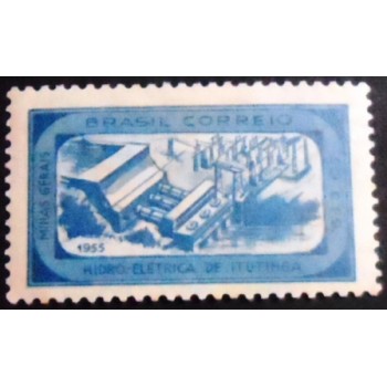Imagem do selo postal de 1955 Usina de Itutinga M