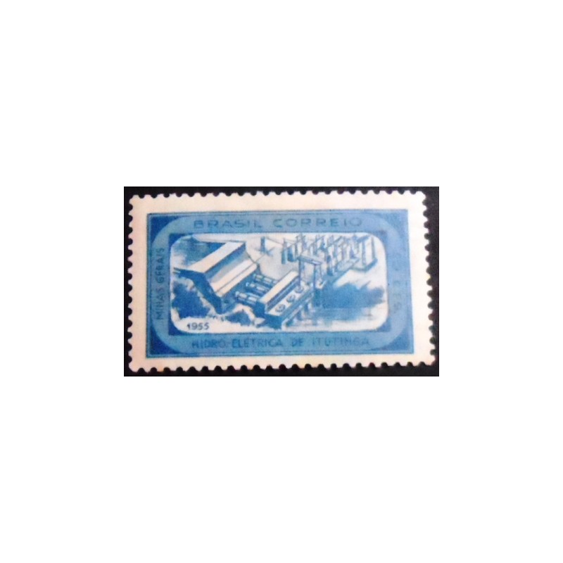 Imagem do selo postal de 1955 Usina de Itutinga N