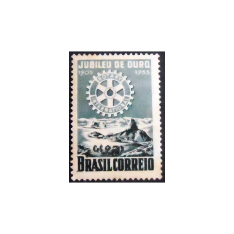 Imagem do selo postal de 1955 Aniversário Rotary Club M