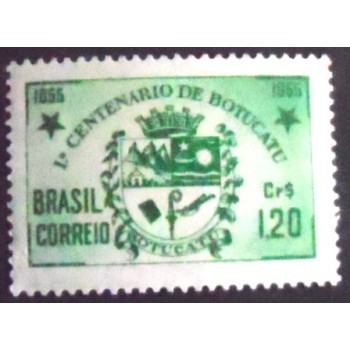 Imagem do selo postal do Brasil de 1955 Centenário de Botucatu 1,20 M