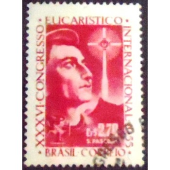 Imagem do selo postal do Brasil de 1955 Crucifixo NCC