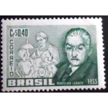 Imagem do selo postal do Brasil de 1955 Monteiro Lobato M