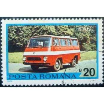 Imagem do selo postal da Romênia de 1975 T.V. 12M minibus U