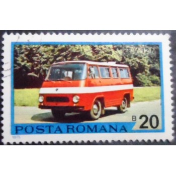 Imagem do selo postal da Romênia de 1975 T.V. 12M minibus MCC