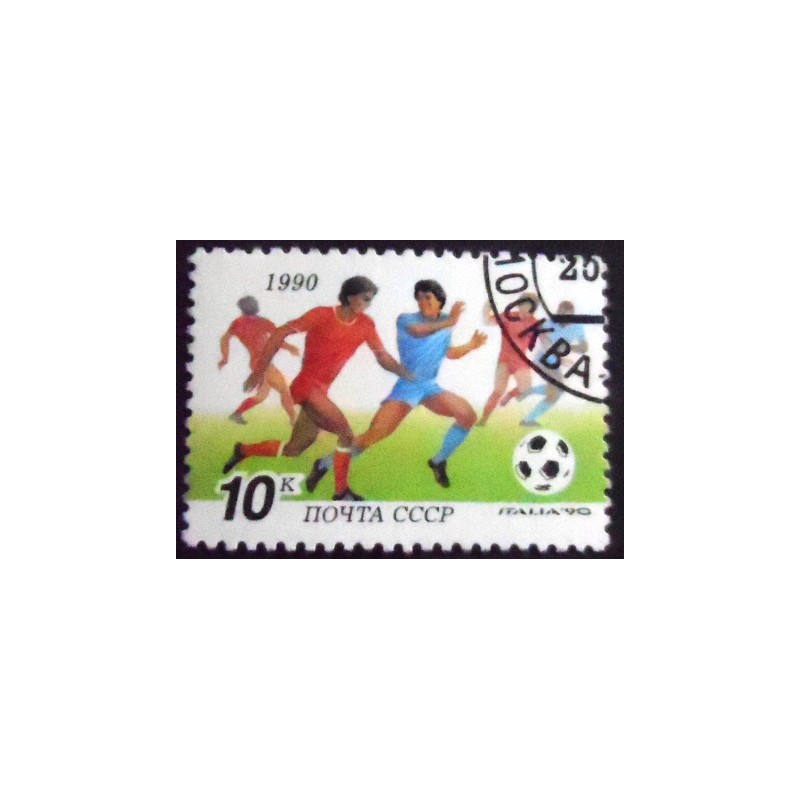 Imagem do selo postal da União Soviética de 1990 Players
