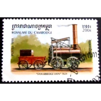 Imagem do selo postal do Cambodja de 1999 Stourbridge Lion