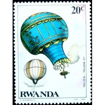 Selo postal de Ruanda de 1984 Le Martial