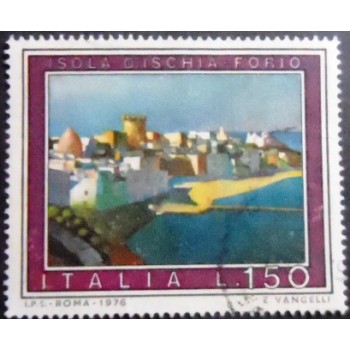 Imagem do selo postal da Itália de 1976 Forio ischia