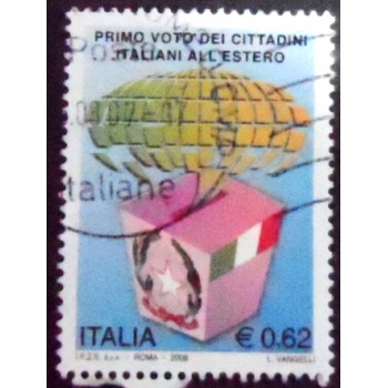 Imagem do selo postal da Italia de 2006 Votes for Italians Abroad