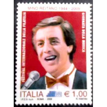 Imagem do selo postal da Itália de 2009  Mino Reitano