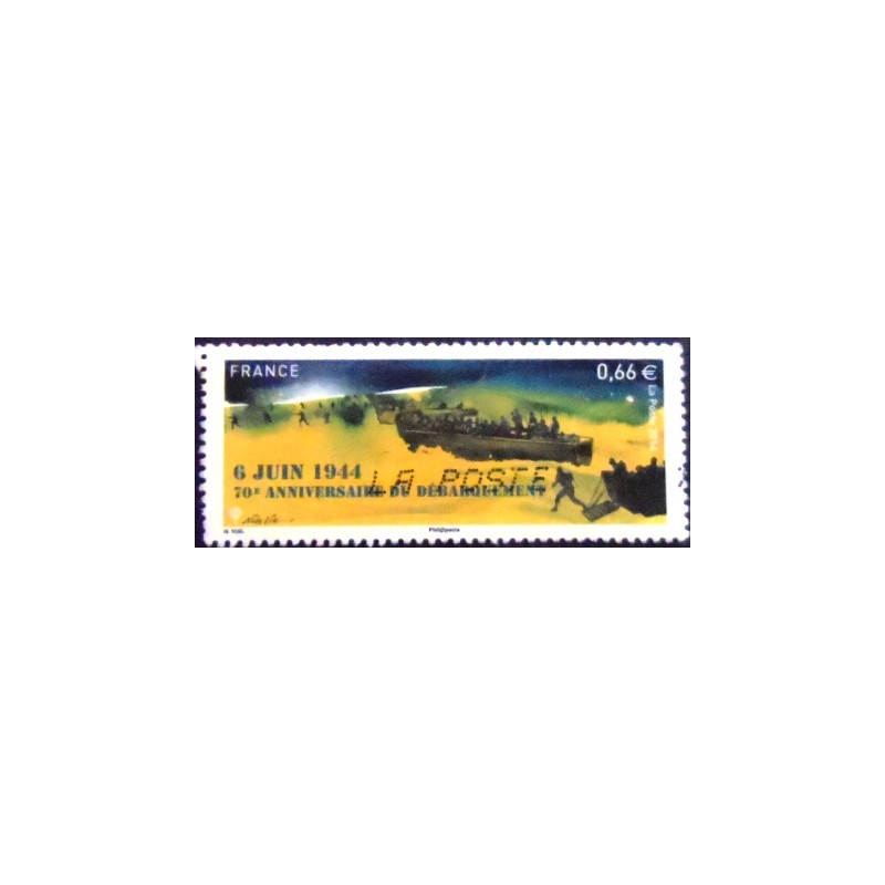 Imagem do selo postal da França de 2014 70th anniversary of the landing