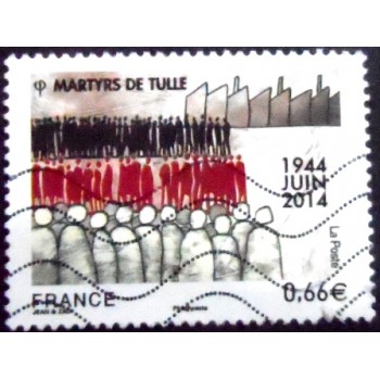 Imagem do selo postal da França de 2014 Martyrs Tulle