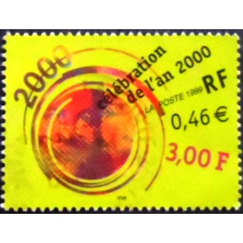 Imagem do selo postal da França de 1999 Celebration the Year 2000