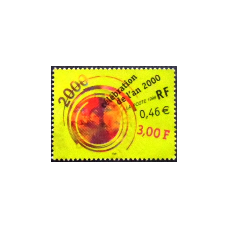 Imagem do selo postal da França de 1999 Celebration the Year 2000