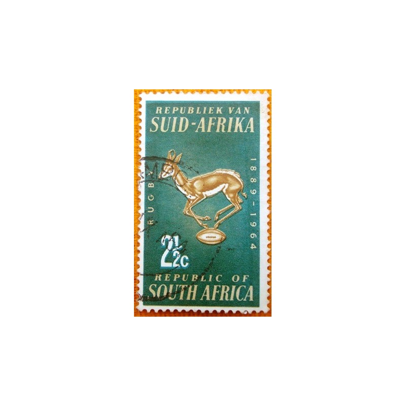 Imagem do selo postal da África do Sul de 1964 Springbok