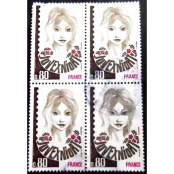 Imagem da quadra de selos postais da França de 1978 JUVEXNIORT