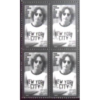 Imagem da quadra de selos postais do Brasil de 2021 John Lennon