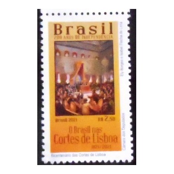 Imagem do selo do Brasil de 2021 Cortes de Lisboa M