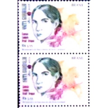Imagem do par de selos postais do Brasil de 2021 Anita Garibaldi M
