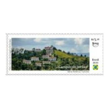 Imagem do selo postal do Brasil de 2021 Campos do Jordão